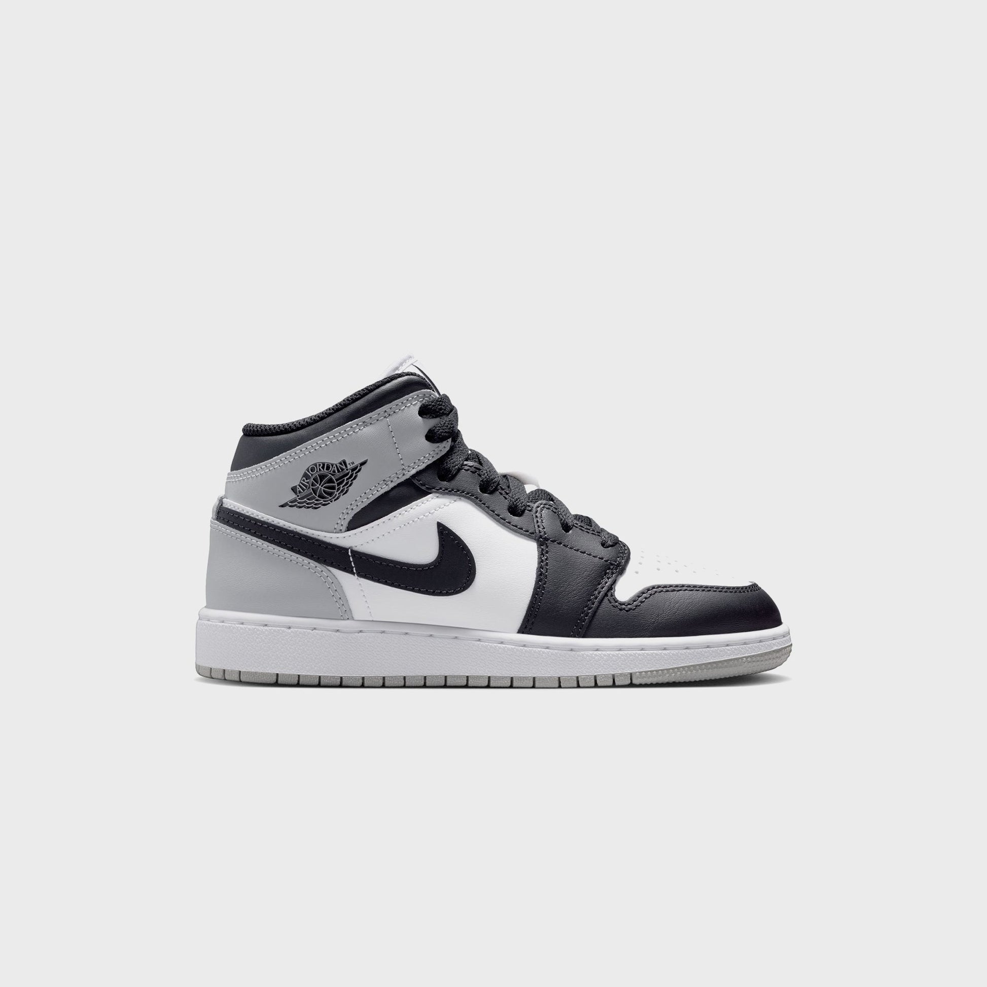 Kids Kith Jordan GS Air Jordan 1 Mid - White / Black / Light Smoke Grey