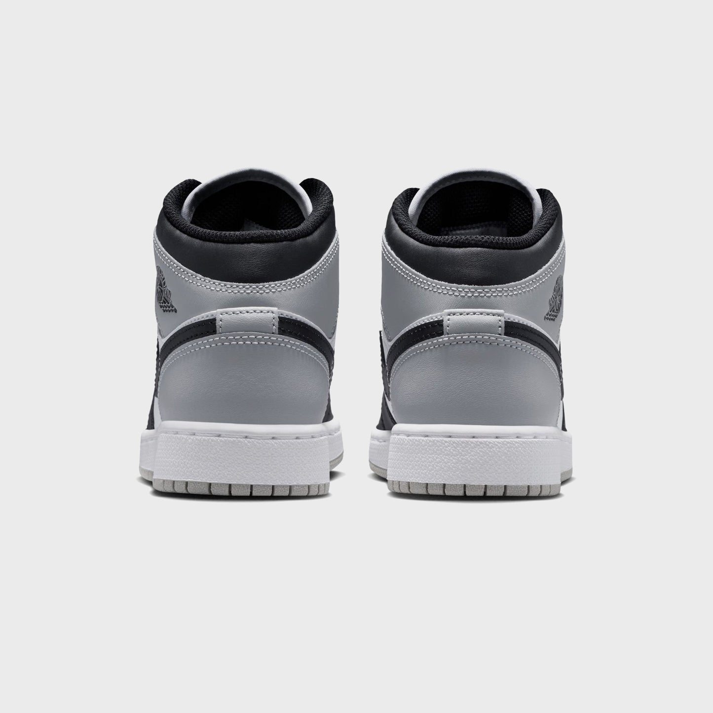 Kids Kith Jordan GS Air Jordan 1 Mid - White / Black / Light Smoke Grey
