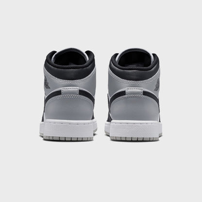 Kids Kith Jordan GS Air Jordan 1 Mid - White / Black / Light Smoke Grey