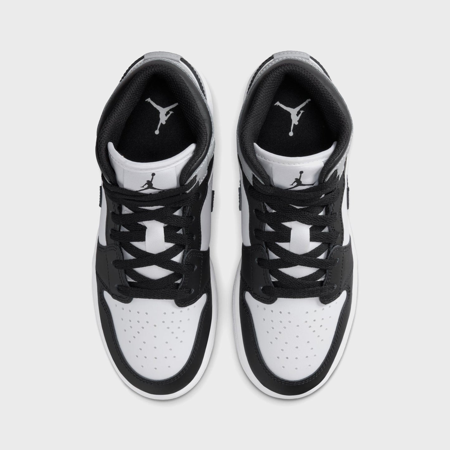 Kids Kith Jordan GS Air Jordan 1 Mid - White / Black / Light Smoke Grey