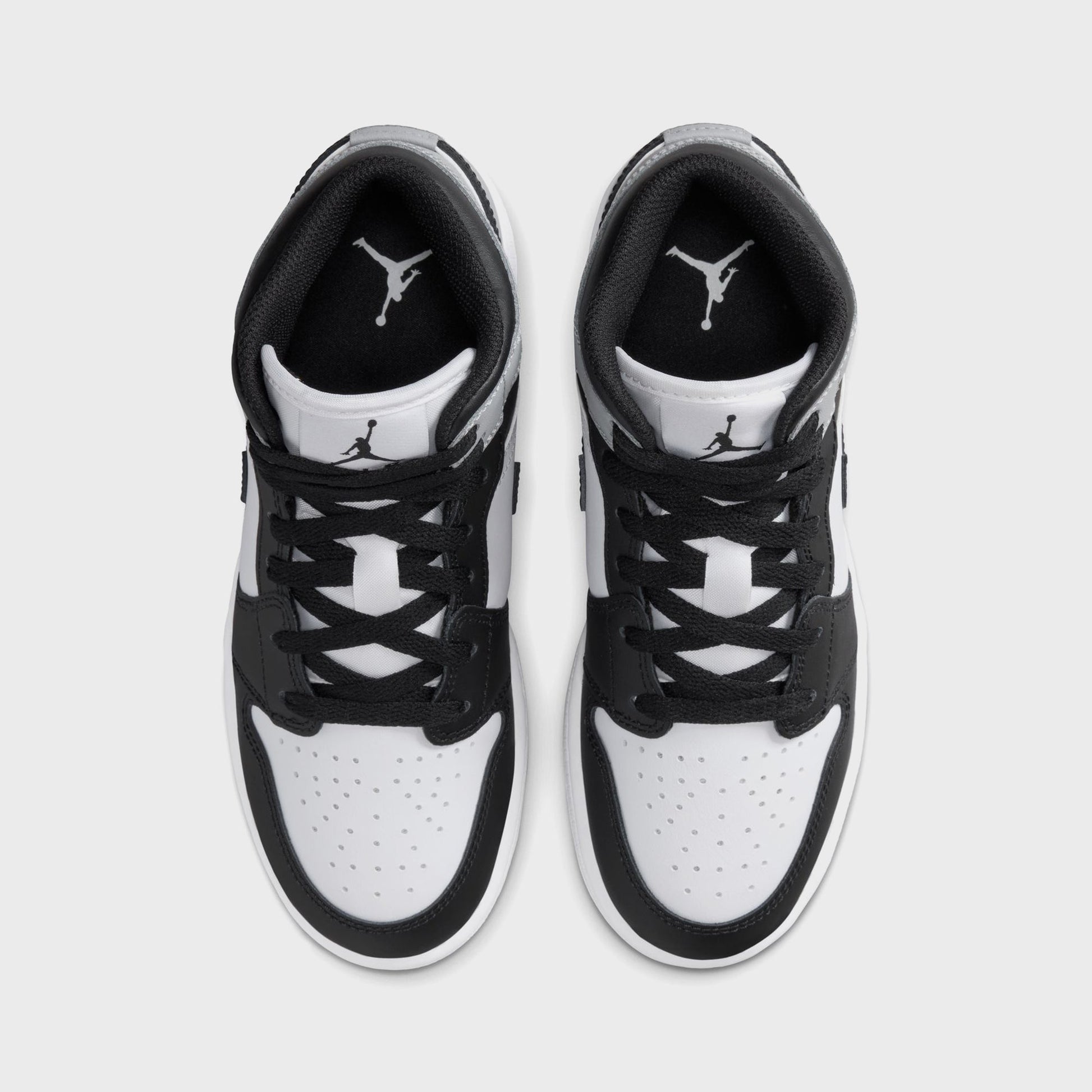 Kids Kith Jordan GS Air Jordan 1 Mid - White / Black / Light Smoke Grey