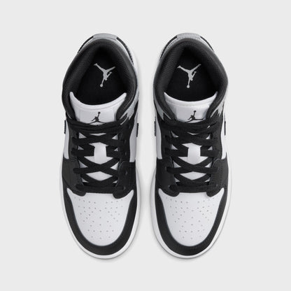 Kids Kith Jordan GS Air Jordan 1 Mid - White / Black / Light Smoke Grey