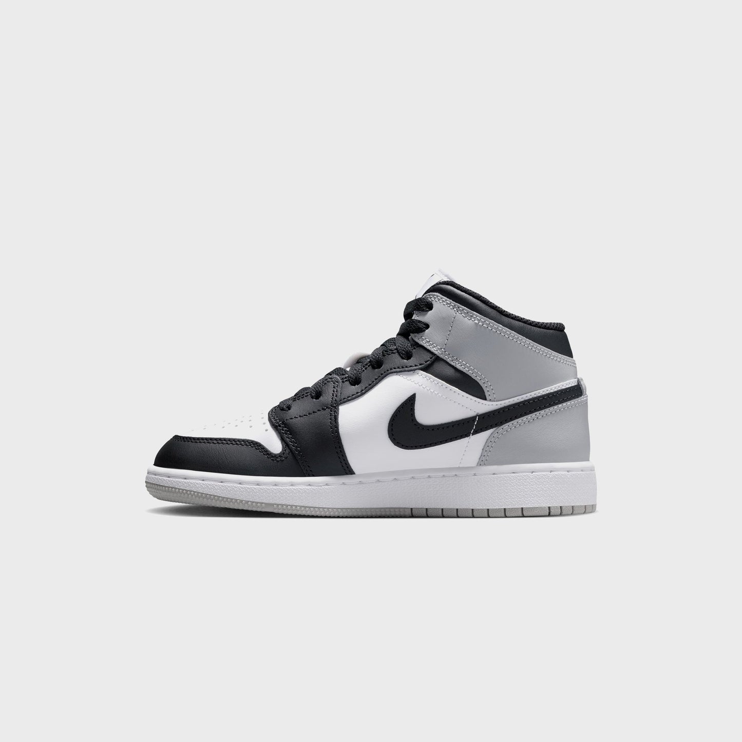 Kids Kith Jordan GS Air Jordan 1 Mid - White / Black / Light Smoke Grey