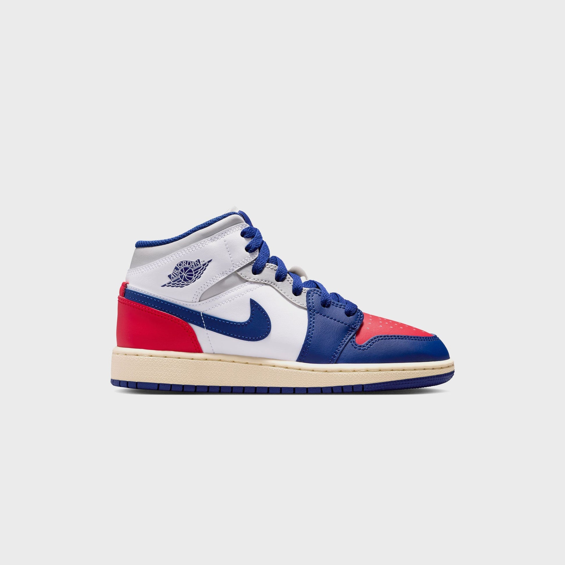 Kids Kith Jordan GS Air Jordan 1 Mid - White / Deep Royal Blue / University
