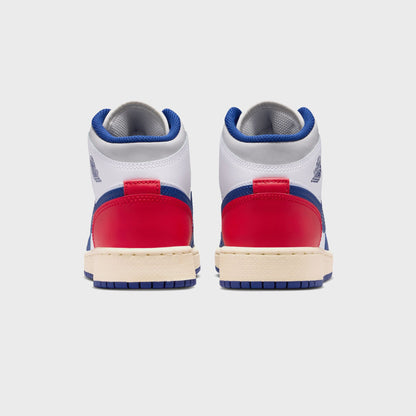 Kids Kith Jordan GS Air Jordan 1 Mid - White / Deep Royal Blue / University