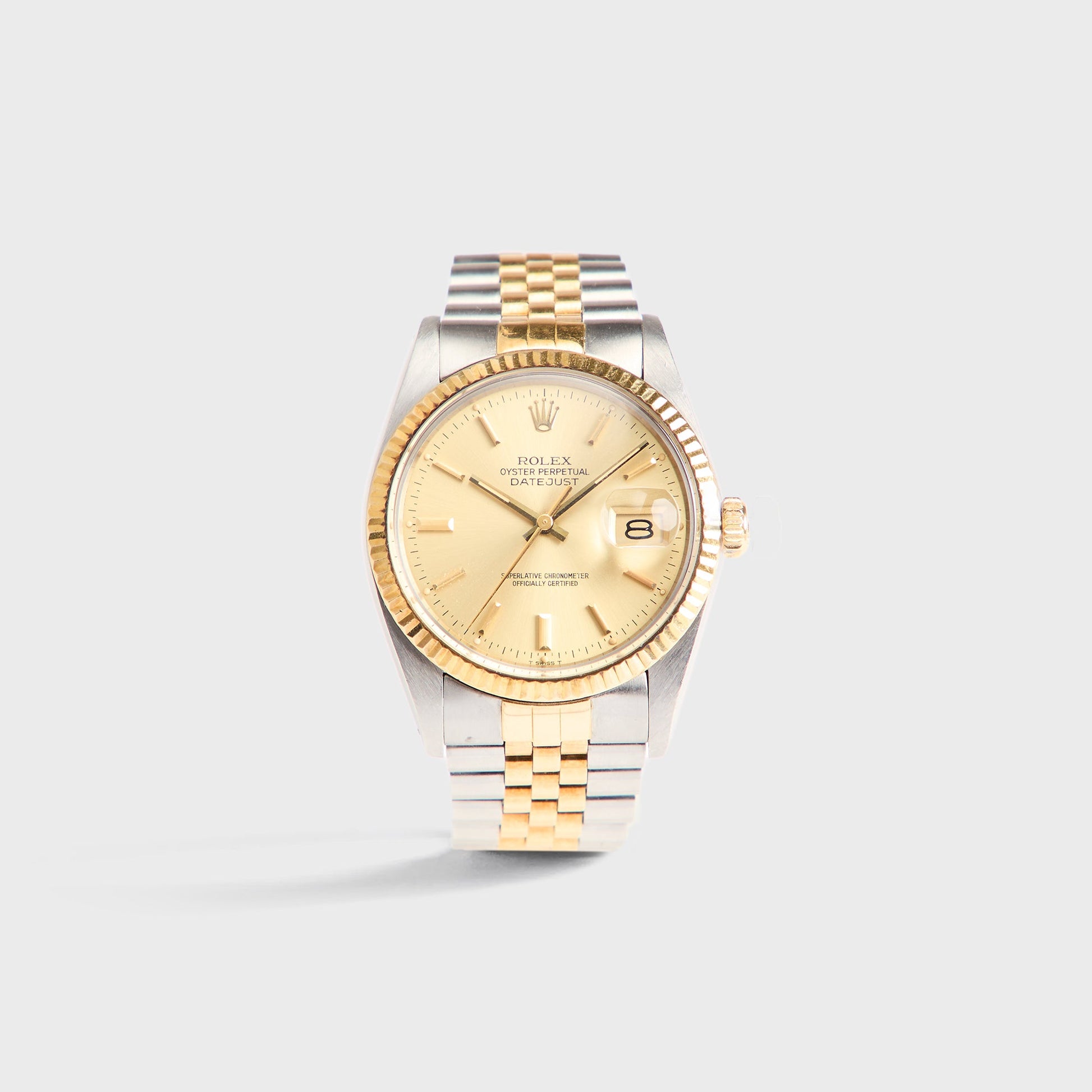 Men Kith Wind Vintage Rolex Two-Tone Datejust 16013 Unpolished