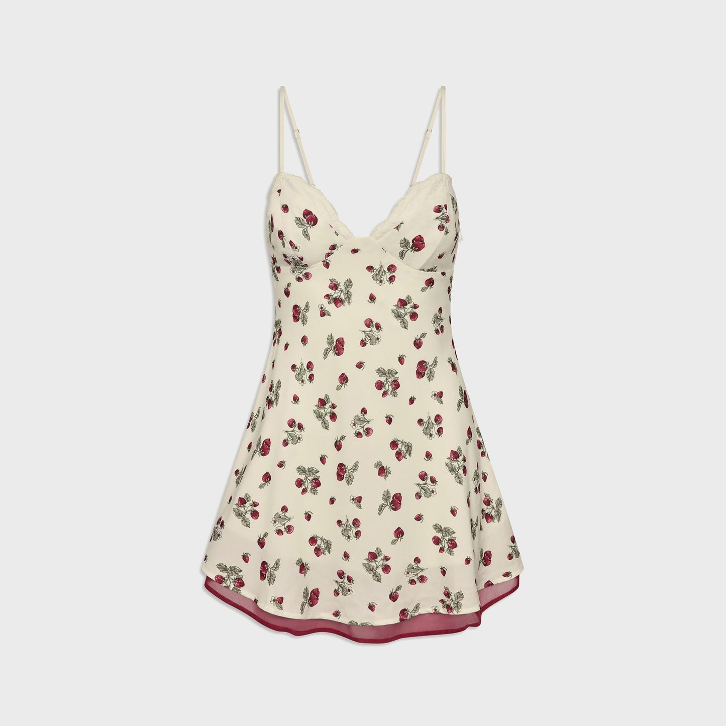 Women Kith Frankies Bikinis Kenley Crepe Mini Dress - Strawberry Field Print