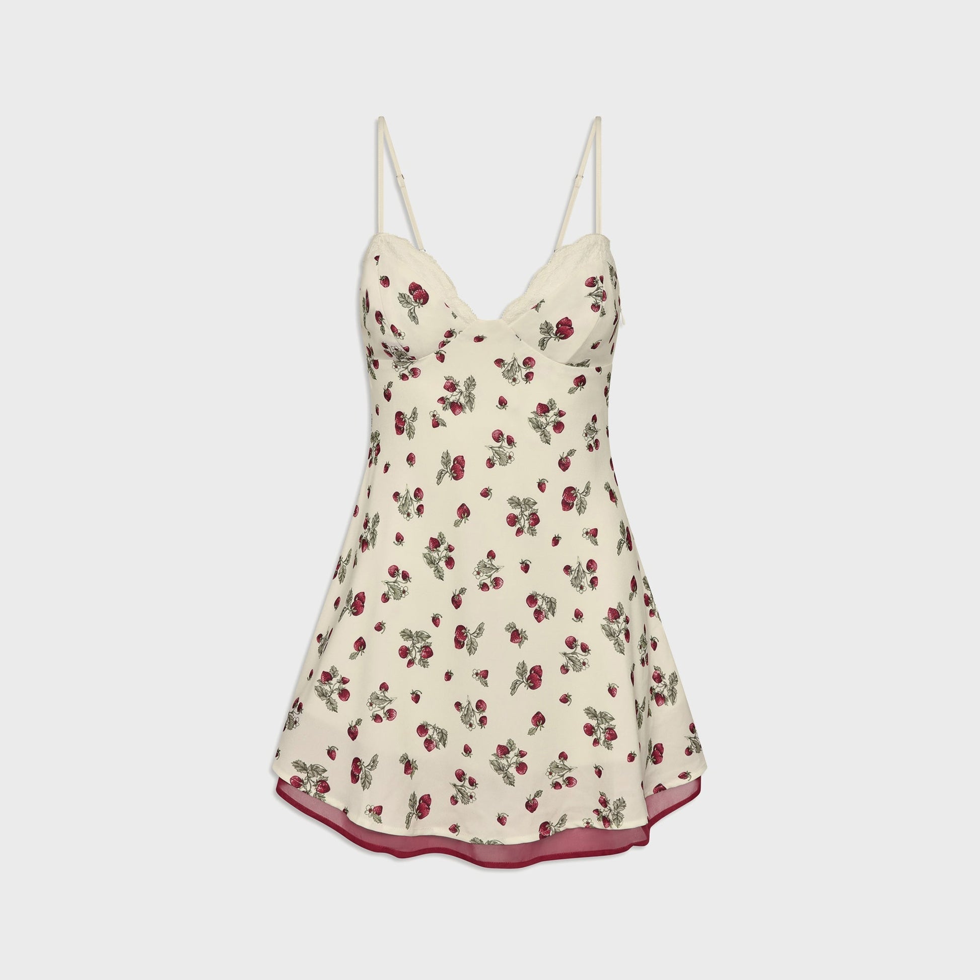 Women Kith Frankies Bikinis Kenley Crepe Mini Dress - Strawberry Field Print