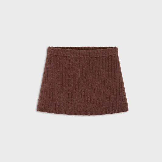 Women Kith Frankies Bikinis Marialla Cable Knit Skort - Brown Sugar