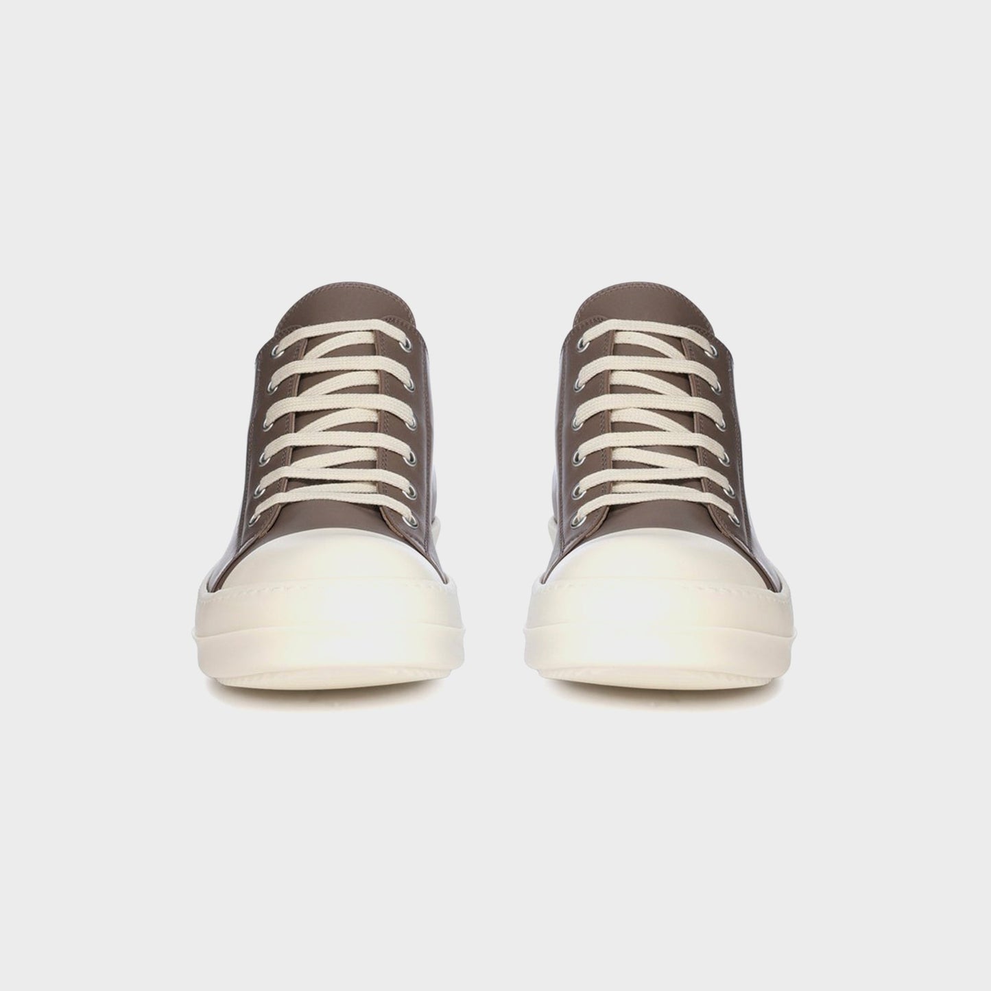 Men|Women Kith Rick Owens Low Sneakers Scarpe in Pelle - Dust / Milk / Milk