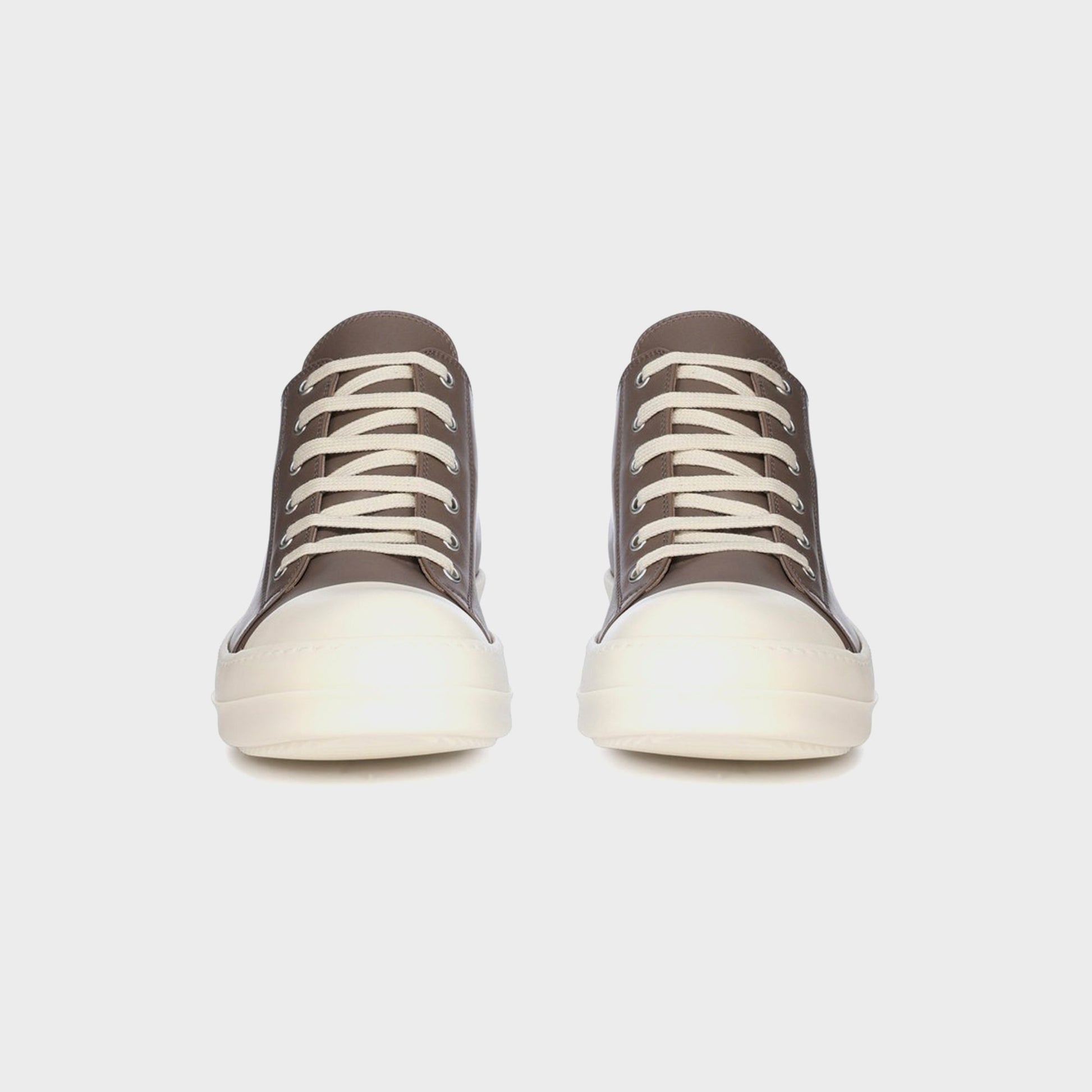 Men|Women Kith Rick Owens Low Sneakers Scarpe in Pelle - Dust / Milk / Milk