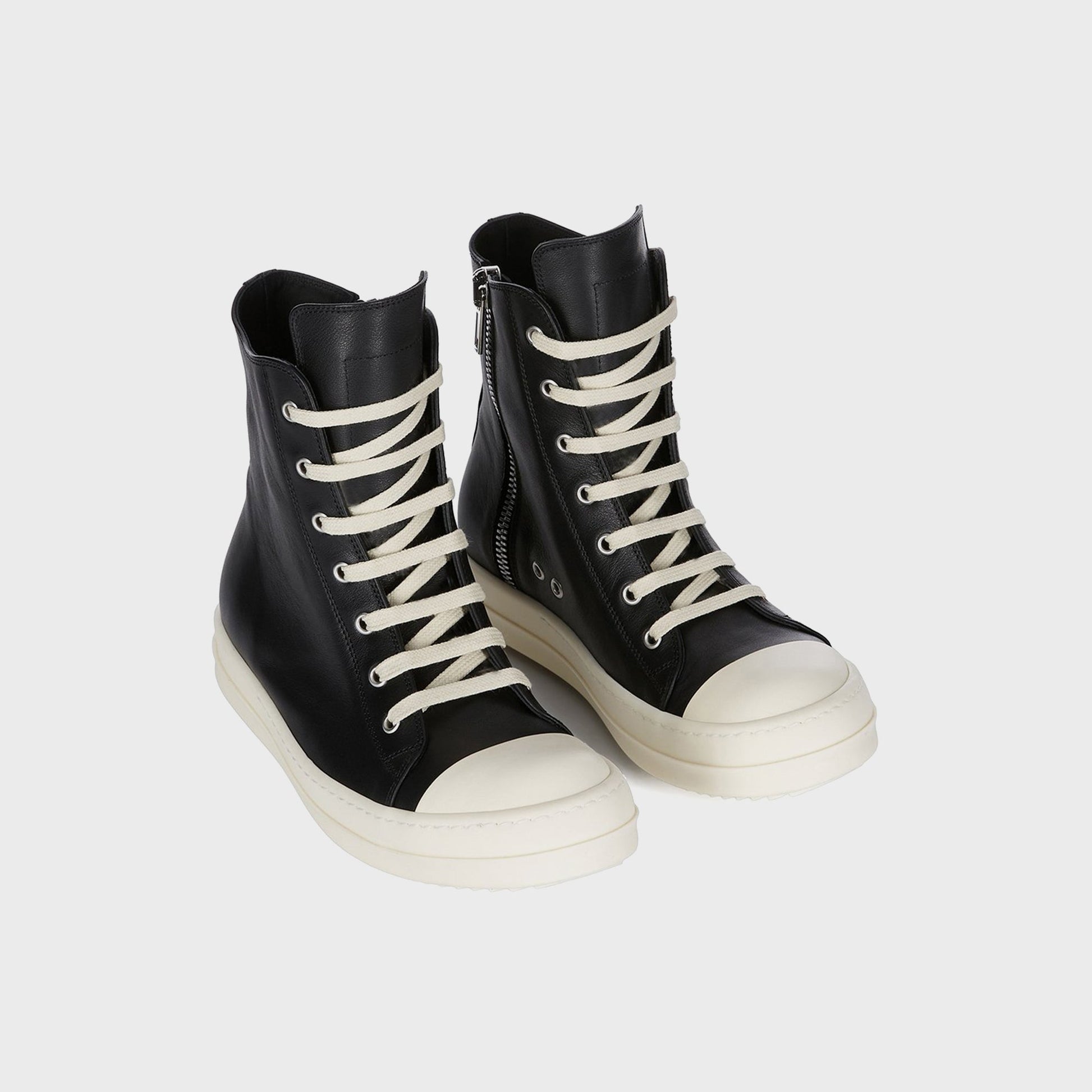 Men|Women Kith Rick Owens Leather Sneakers Scarpe in Pelle - Black / Milk / Milk