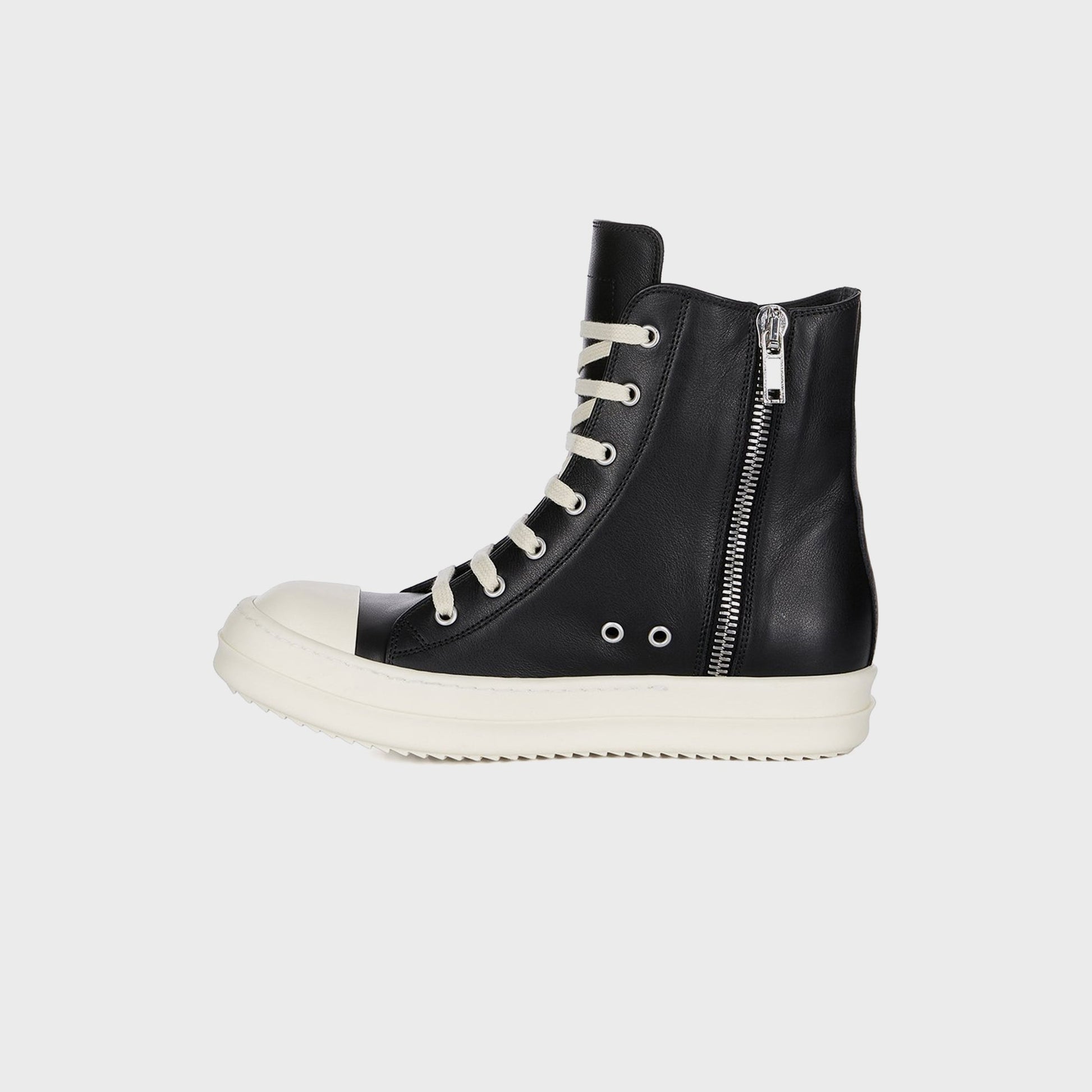 Men|Women Kith Rick Owens Leather Sneakers Scarpe in Pelle - Black / Milk / Milk