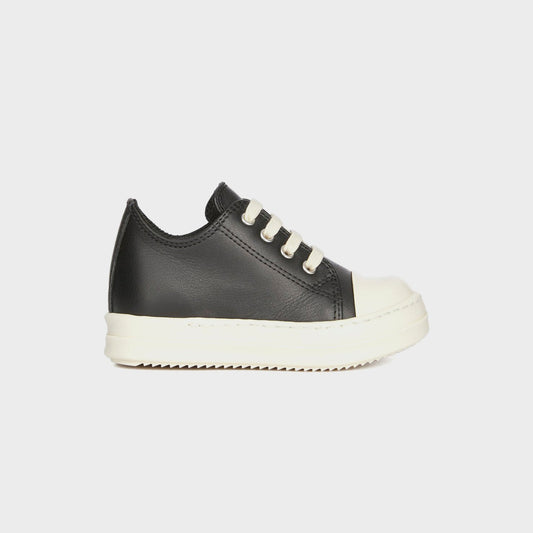 Kids Kith Rick Owens Baby Leather Sneakers Scarpe in Pelle - Black / Milk / Milk