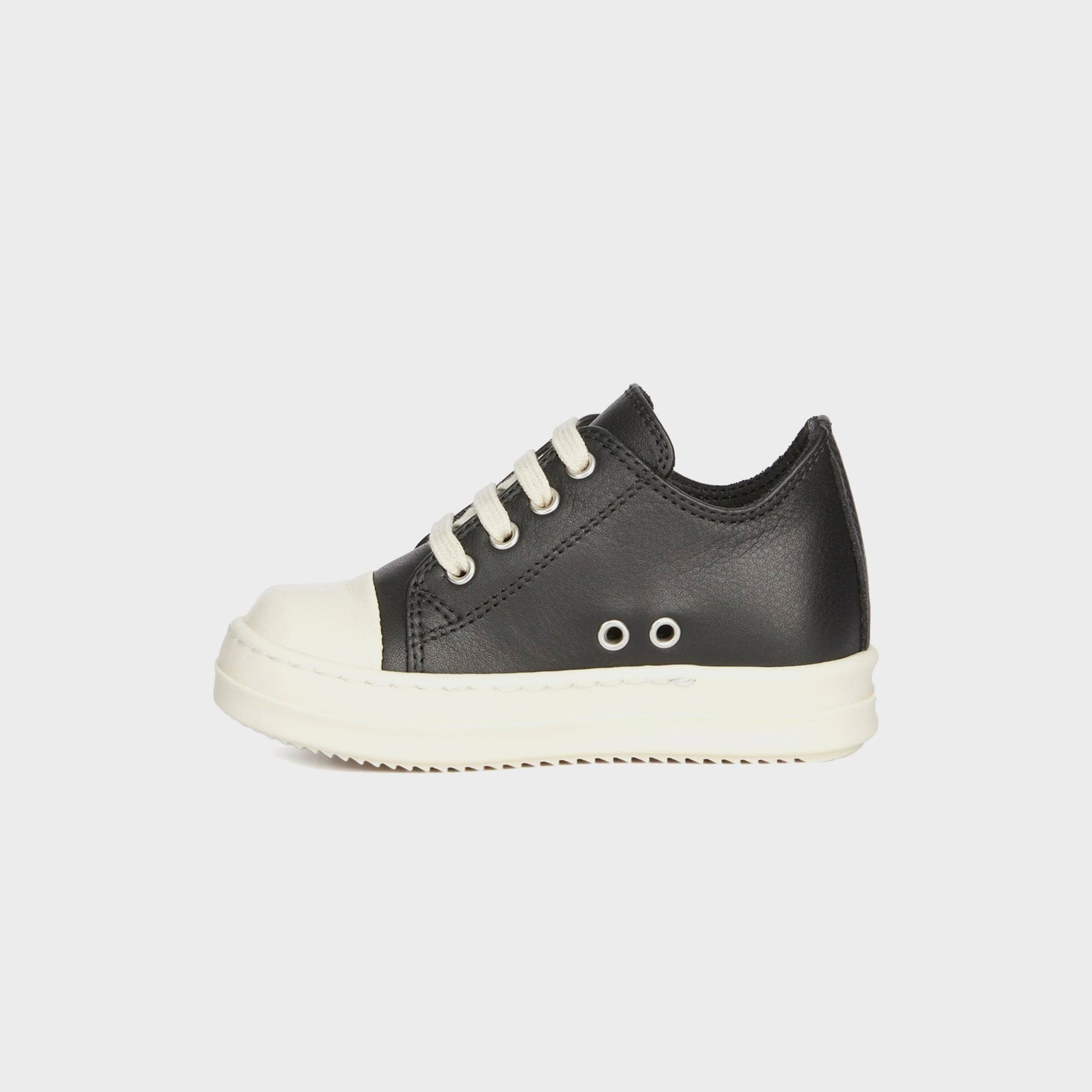 Kids Kith Rick Owens Baby Leather Sneakers Scarpe in Pelle - Black / Milk / Milk