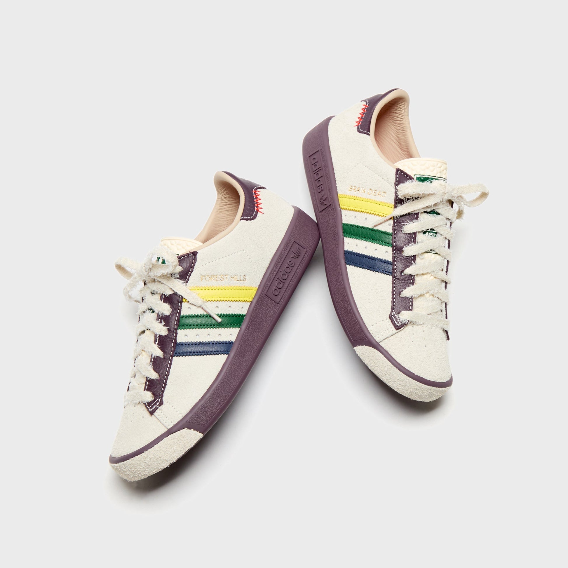 Men Kith adidas x Brain Dead Forest Hills - Cream White / Pantone / Night Red