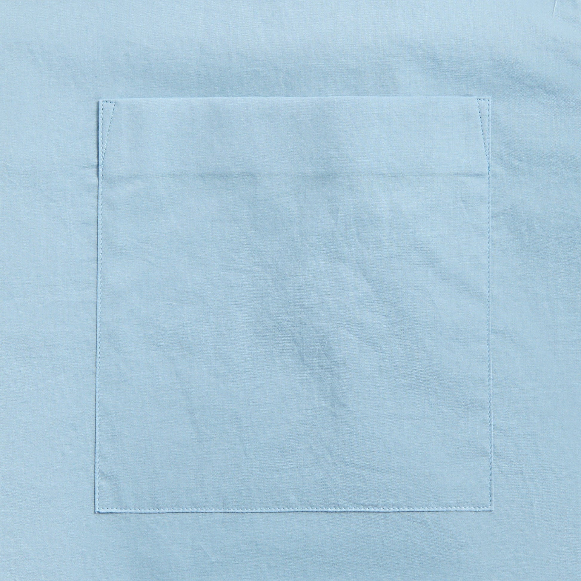 Men Kith Auralee Washed Finx Typewriter Open Collar Shirt - Light Blue