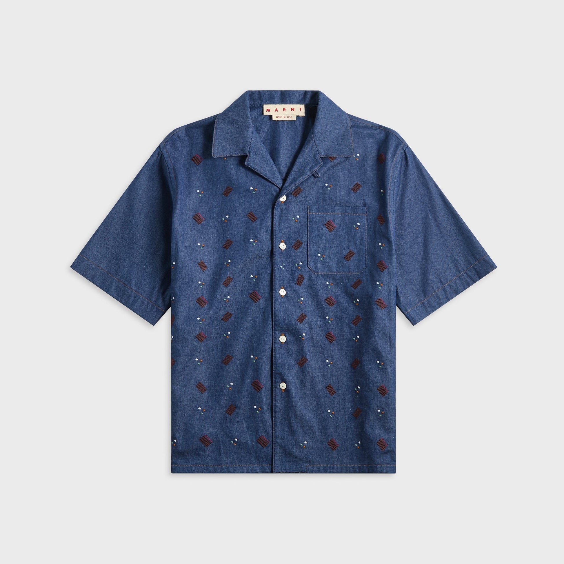 Men Kith Marni Embroidered Shirt - Blue