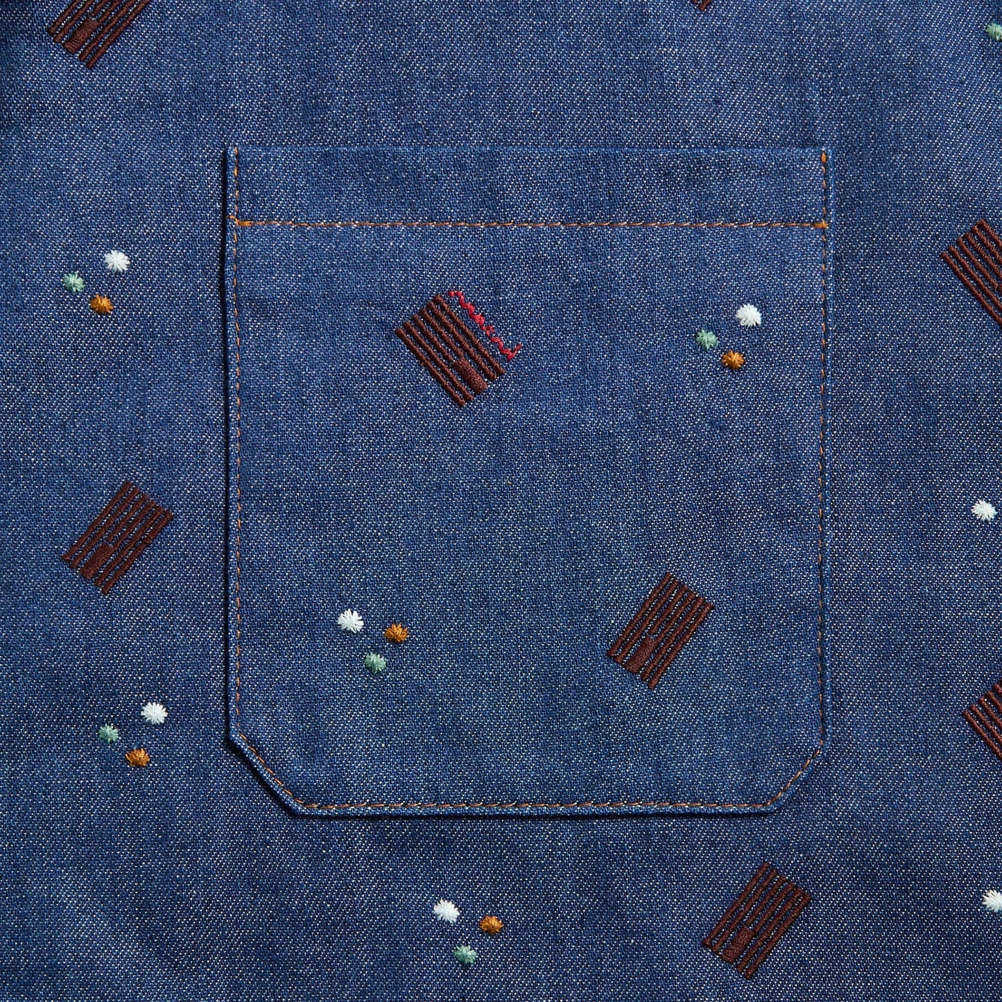 Men Kith Marni Embroidered Shirt - Blue