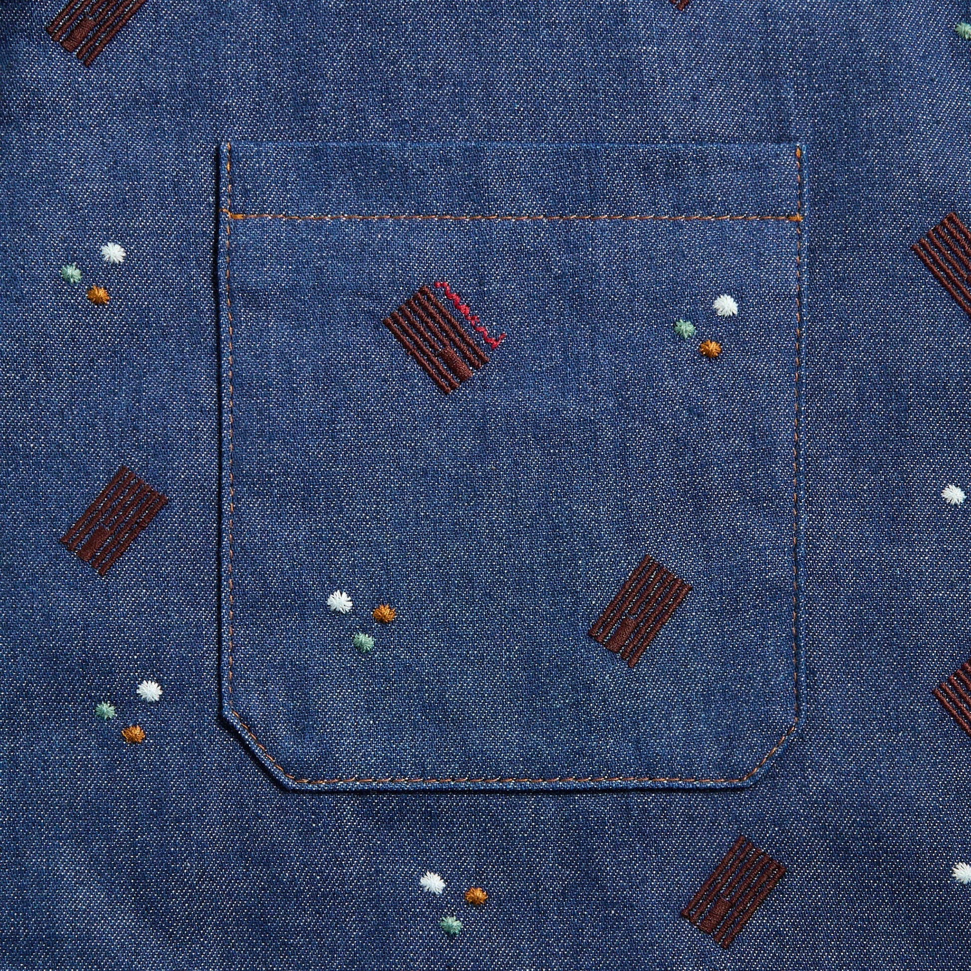 Men Kith Marni Embroidered Shirt - Blue