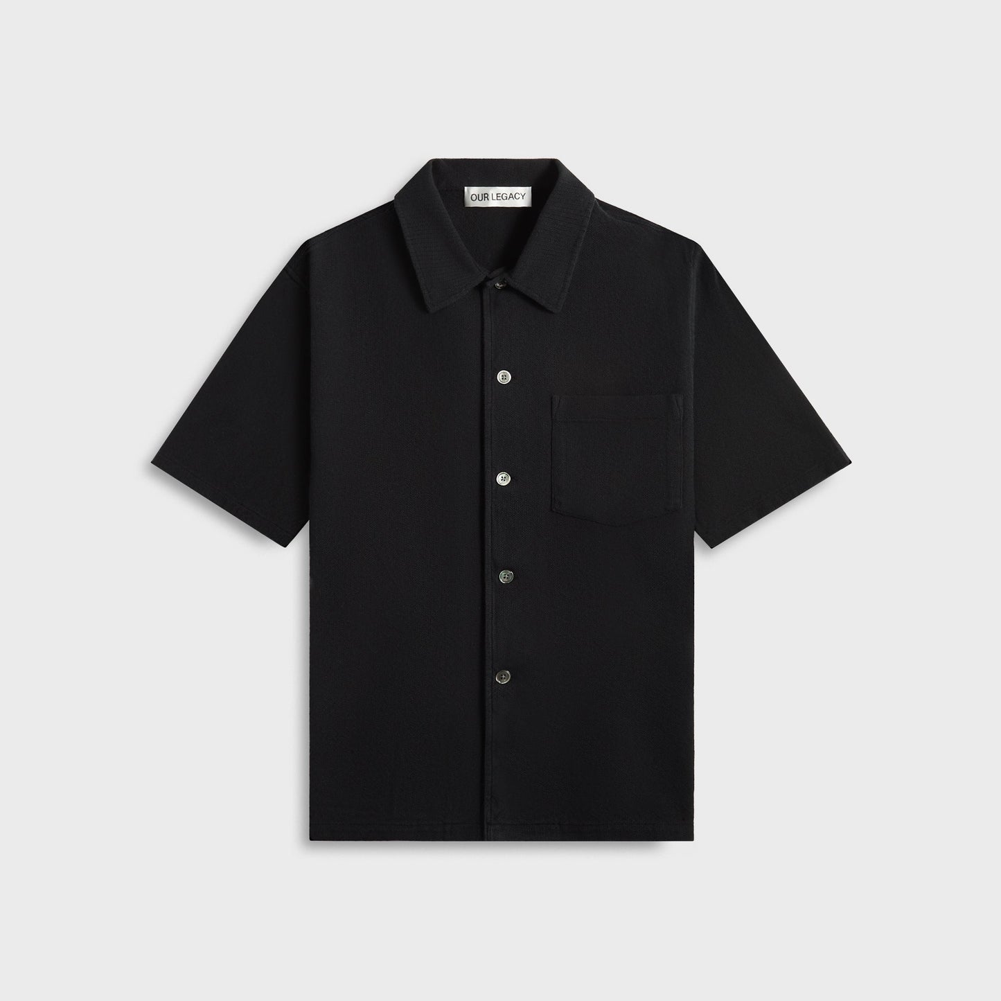 Men Kith Our Legacy Box Shirt - Black Crochet Weave