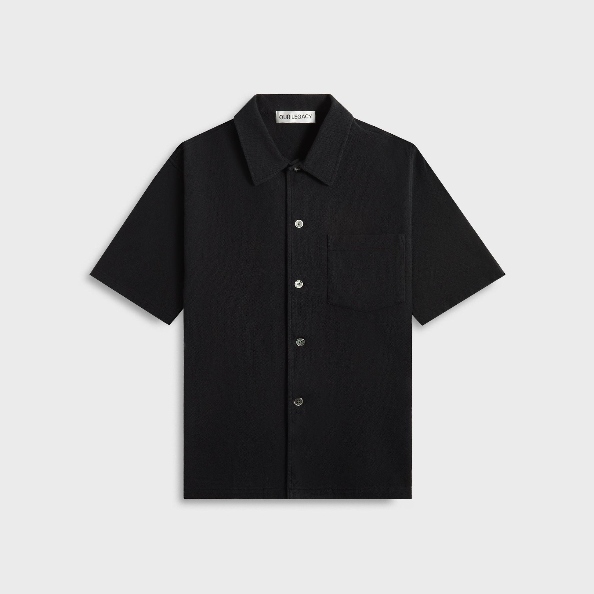 Men Kith Our Legacy Box Shirt - Black Crochet Weave