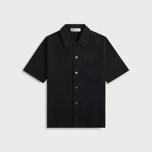 Men Kith Our Legacy Box Shirt - Black Crochet Weave
