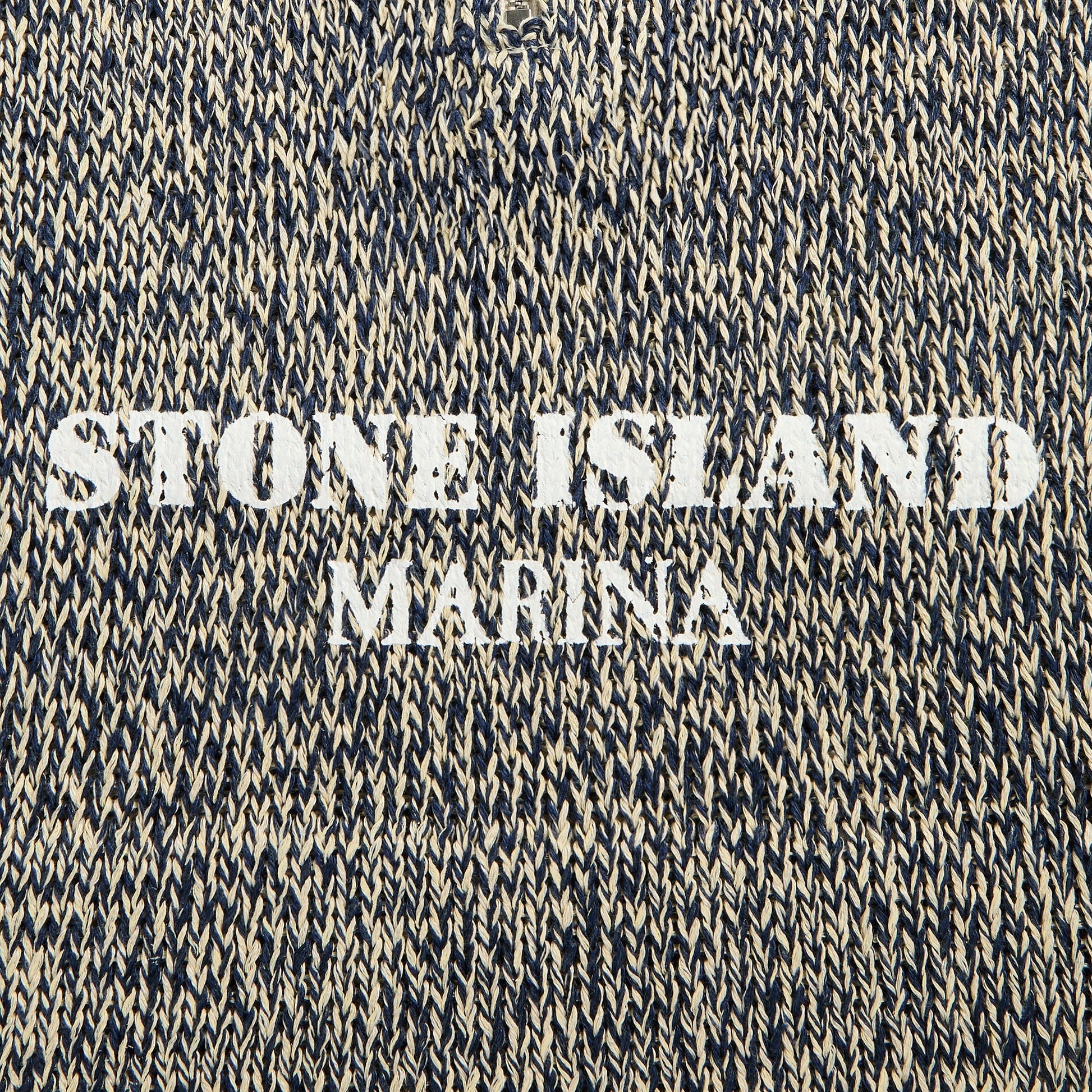 Men Kith Stone Island Cotton Linen Rubberized Effect Marina Polo - Ivory