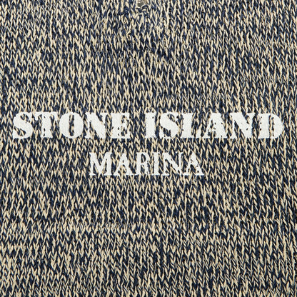 Men Kith Stone Island Cotton Linen Rubberized Effect Marina Polo - Ivory
