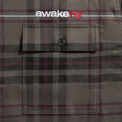 Men Kith Awake NY Plaid Flannel Shirt - Brown