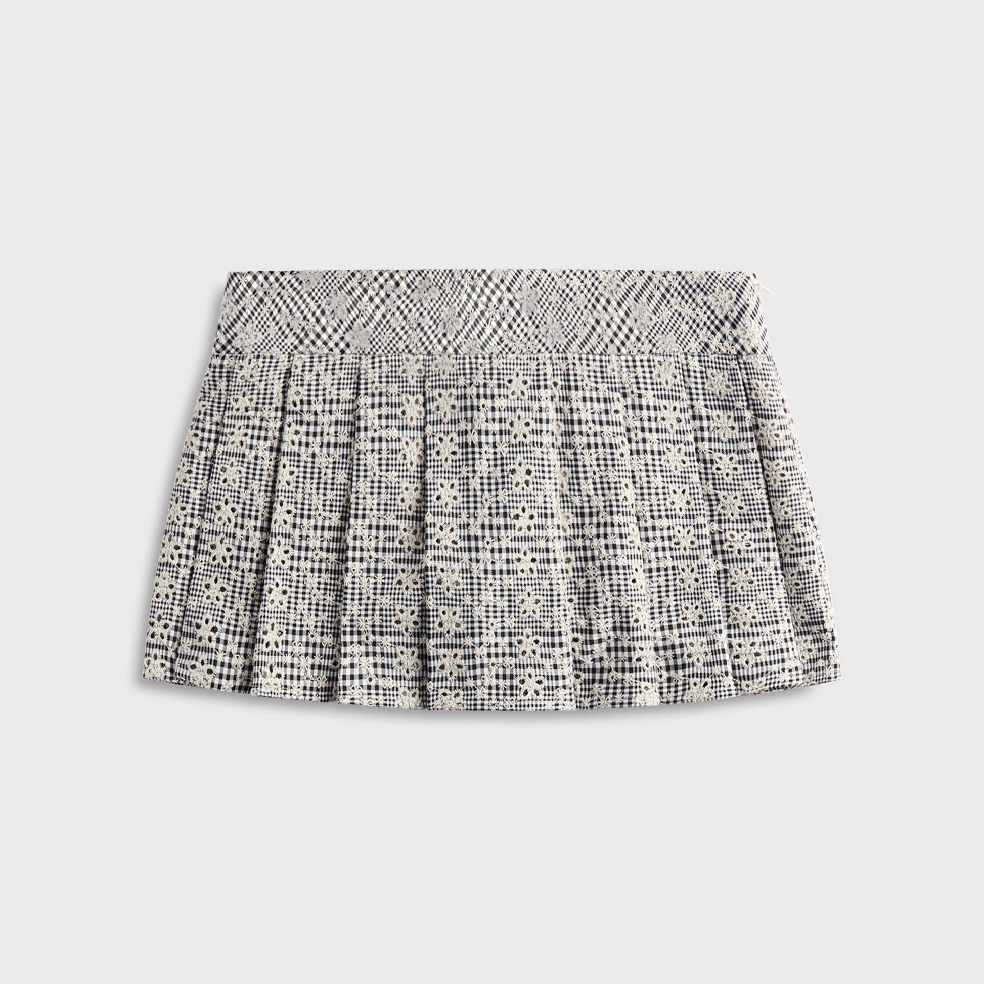 Women Kith Floriane Gingham Mini Skirt with Shorts - Black / White