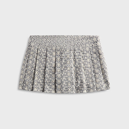Women Kith Floriane Gingham Mini Skirt with Shorts - Black / White