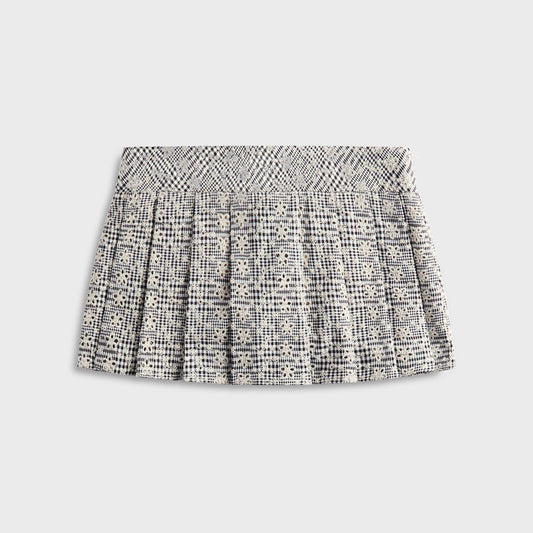 Women Kith Floriane Gingham Mini Skirt with Shorts - Black / White