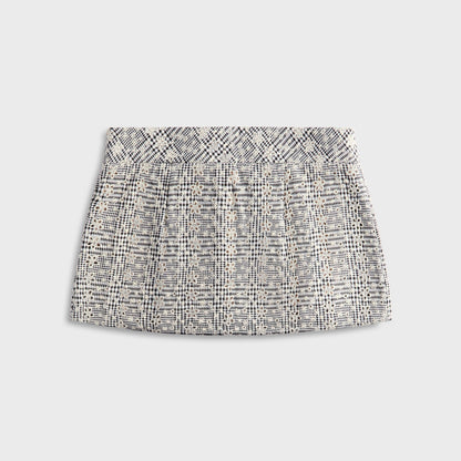 Women Kith Floriane Gingham Mini Skirt with Shorts - Black / White