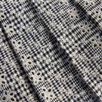 Women Kith Floriane Gingham Mini Skirt with Shorts - Black / White
