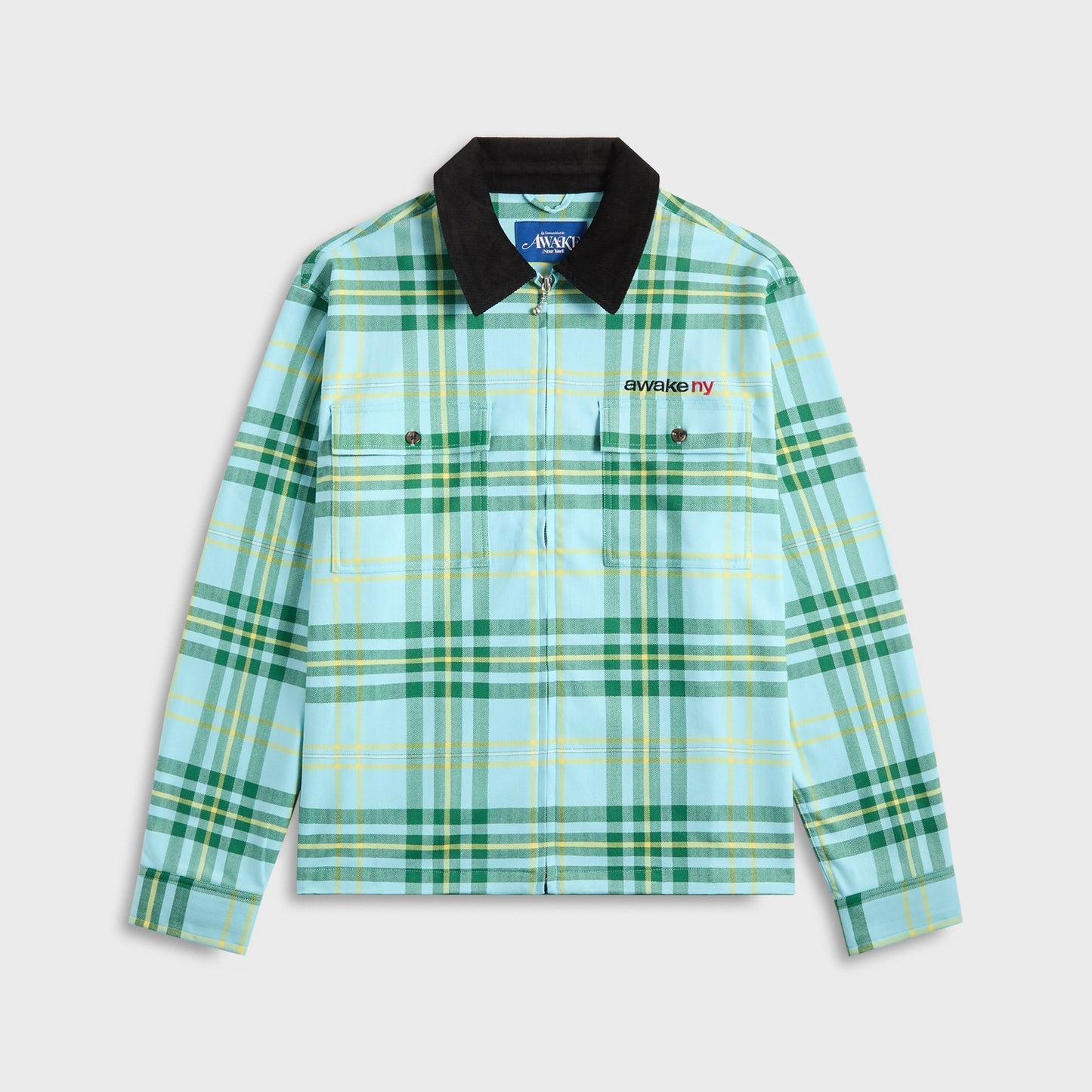 Men Kith Awake NY Plaid Flannel Shirt - Turquoise