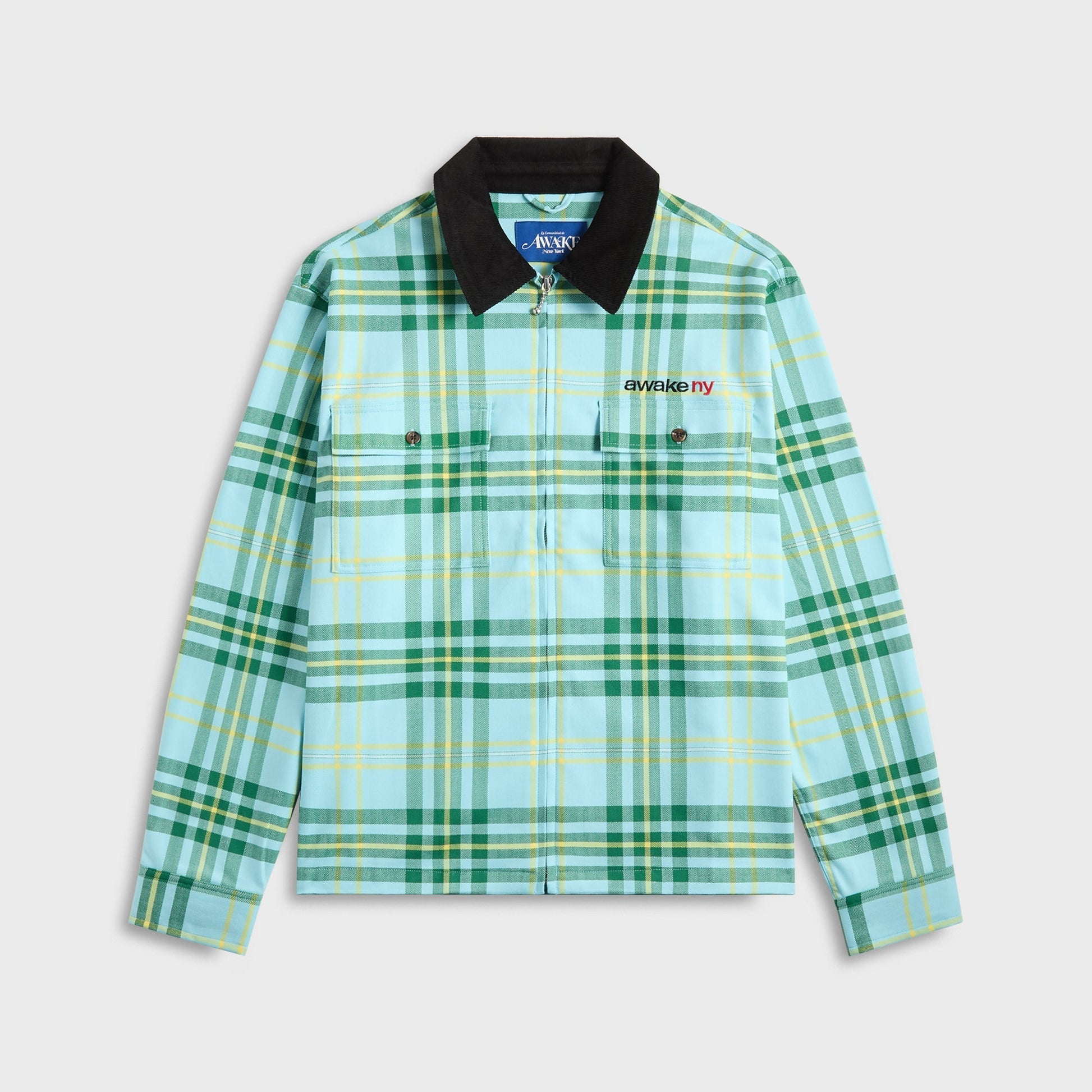 Men Kith Awake NY Plaid Flannel Shirt - Turquoise