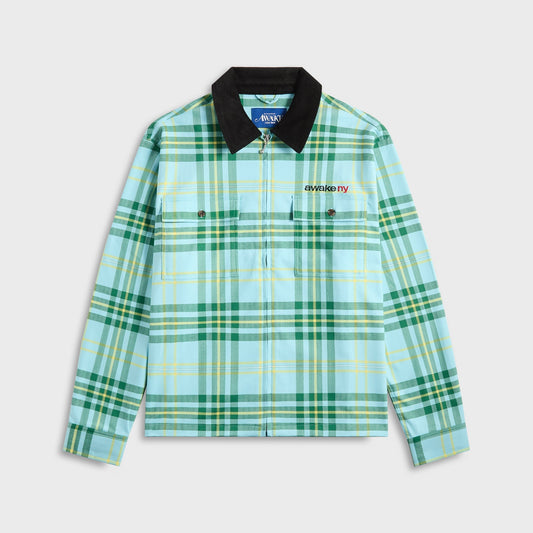 Men Kith Awake NY Plaid Flannel Shirt - Turquoise