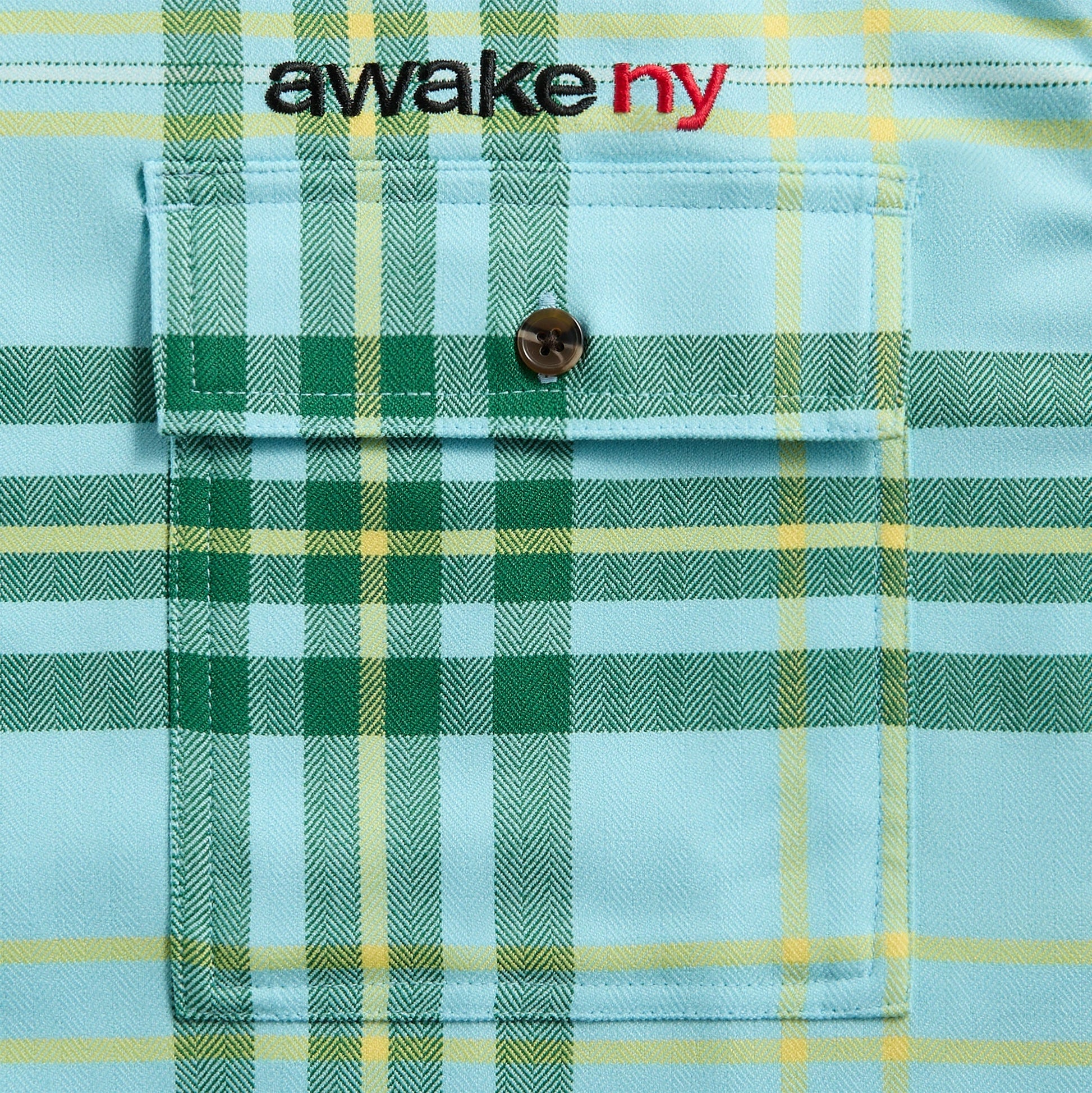 Men Kith Awake NY Plaid Flannel Shirt - Turquoise