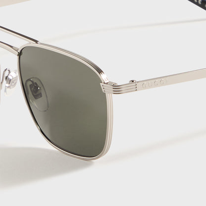 Men Kith Gucci Square Sunglasses - Silver