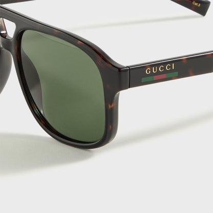 Men Kith Gucci Aviator Sunglasses - Tortoise