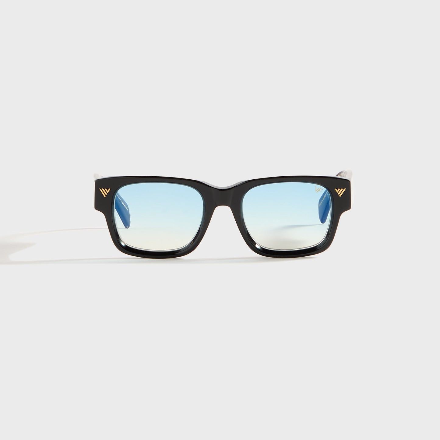 Men Kith Vintage Frames Bowie Black and Clear Acetate - Glossy Black / Blue