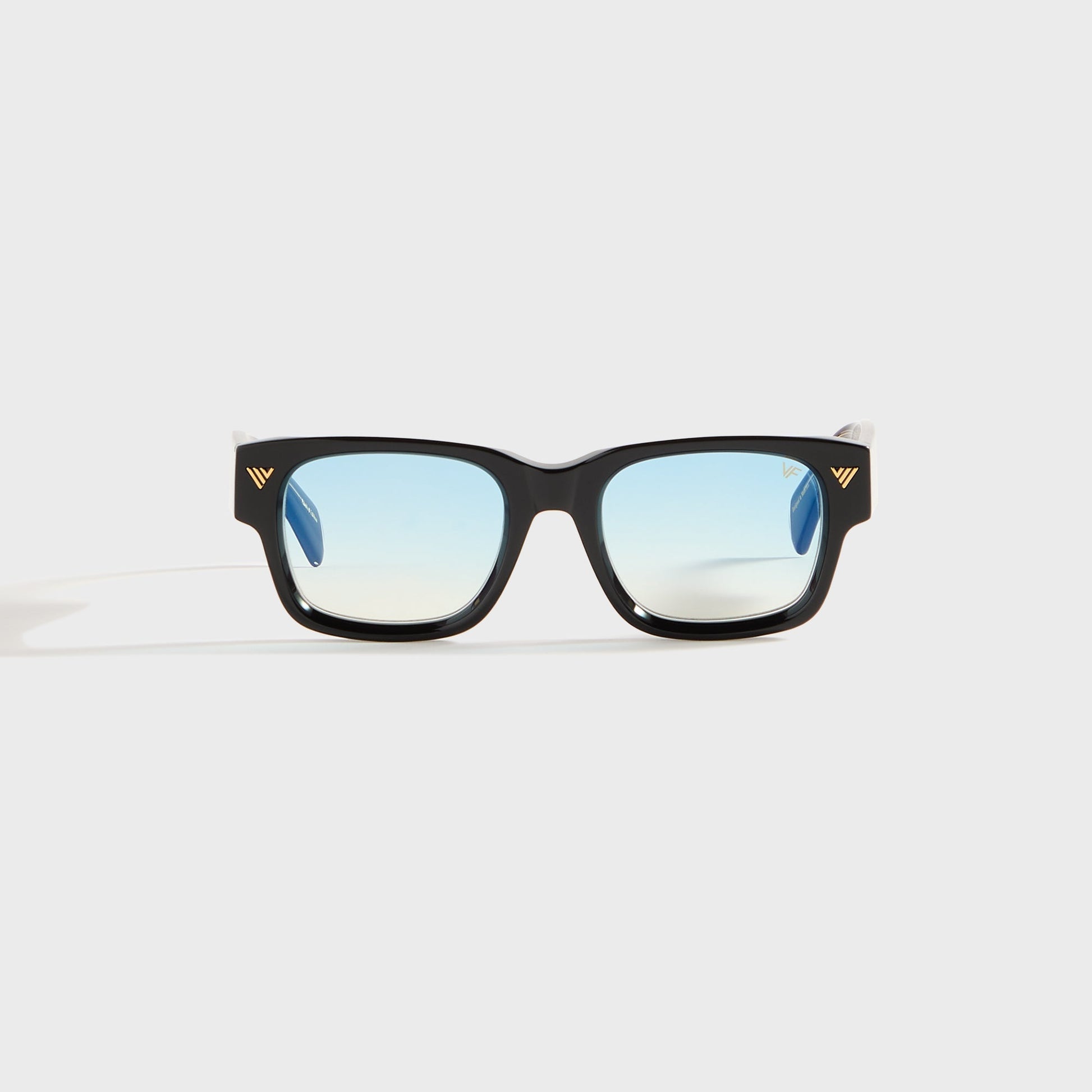 Men Kith Vintage Frames Bowie Black and Clear Acetate - Glossy Black / Blue