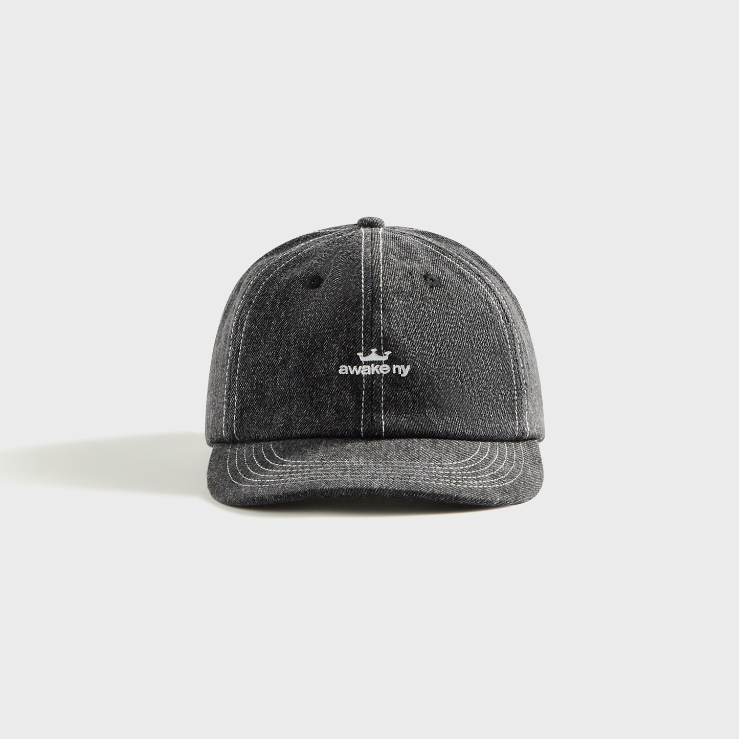 Men Kith Awake NY Crown Logo Denim Cap - Black