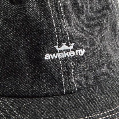 Men Kith Awake NY Crown Logo Denim Cap - Black