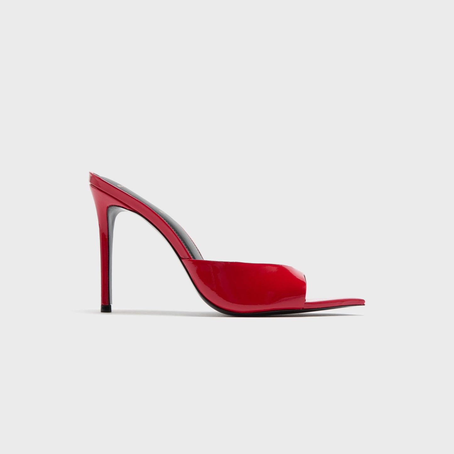 Women Kith Black Suede Studio Brea Patent Leather Mule - Cherry