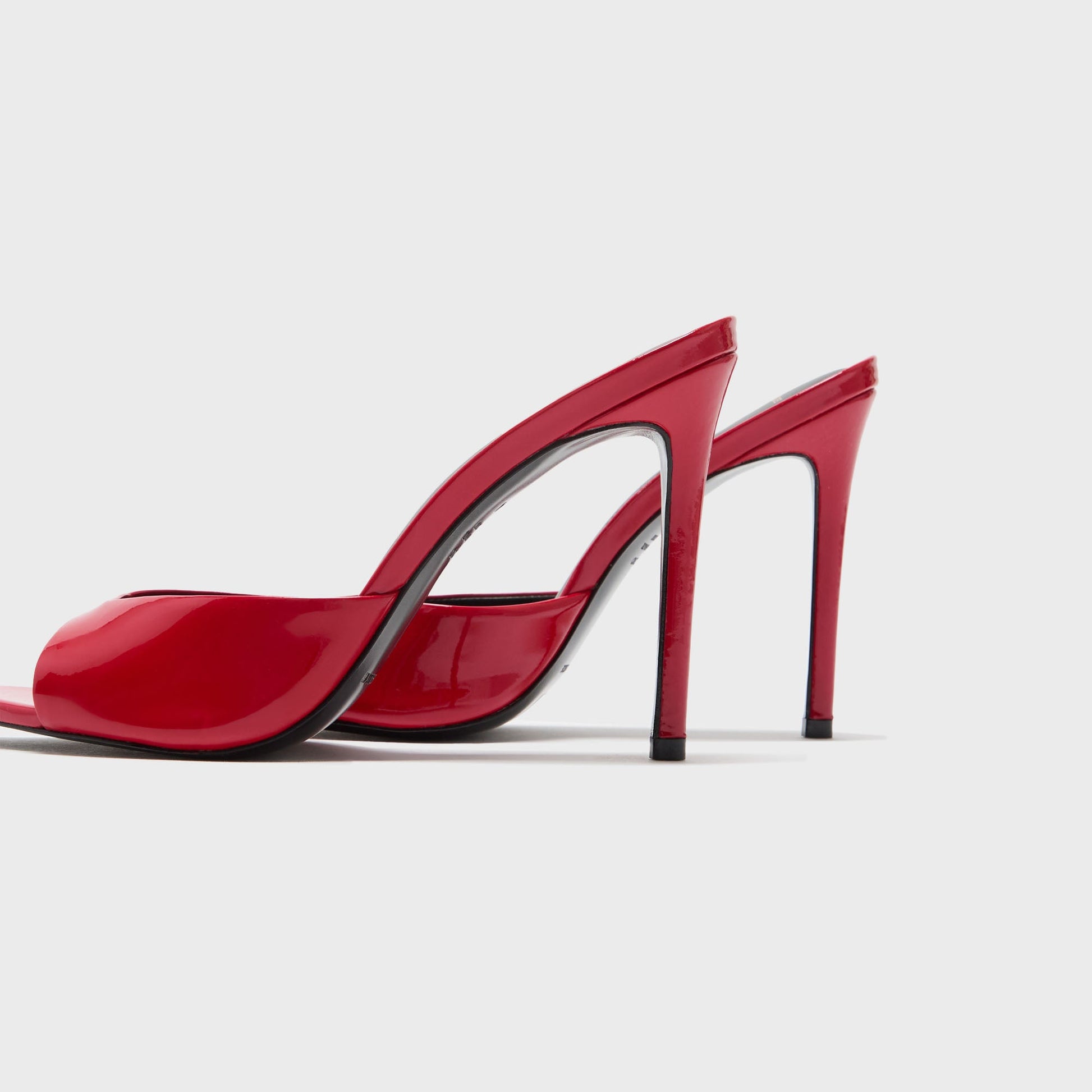 Women Kith Black Suede Studio Brea Patent Leather Mule - Cherry
