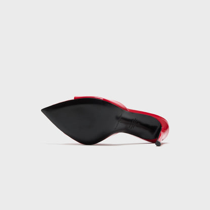 Women Kith Black Suede Studio Brea Patent Leather Mule - Cherry