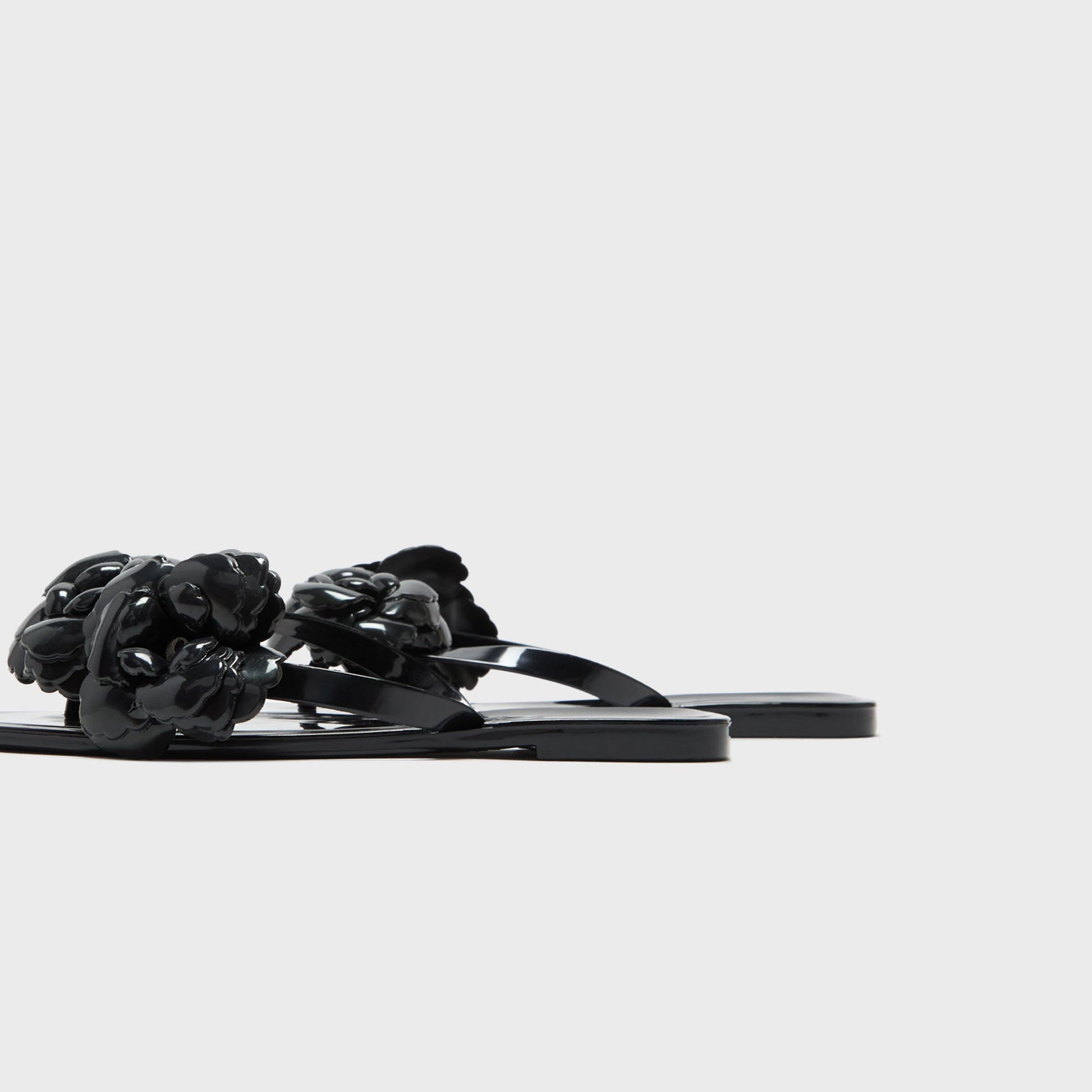 Women|Men Kith Coperni Silicone Flower Flat Sandals - Black