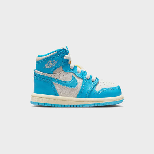 Kids Kith Jordan TD Jordan 1 Retro High OG - Dark Powder Blue / Blue / Sail
